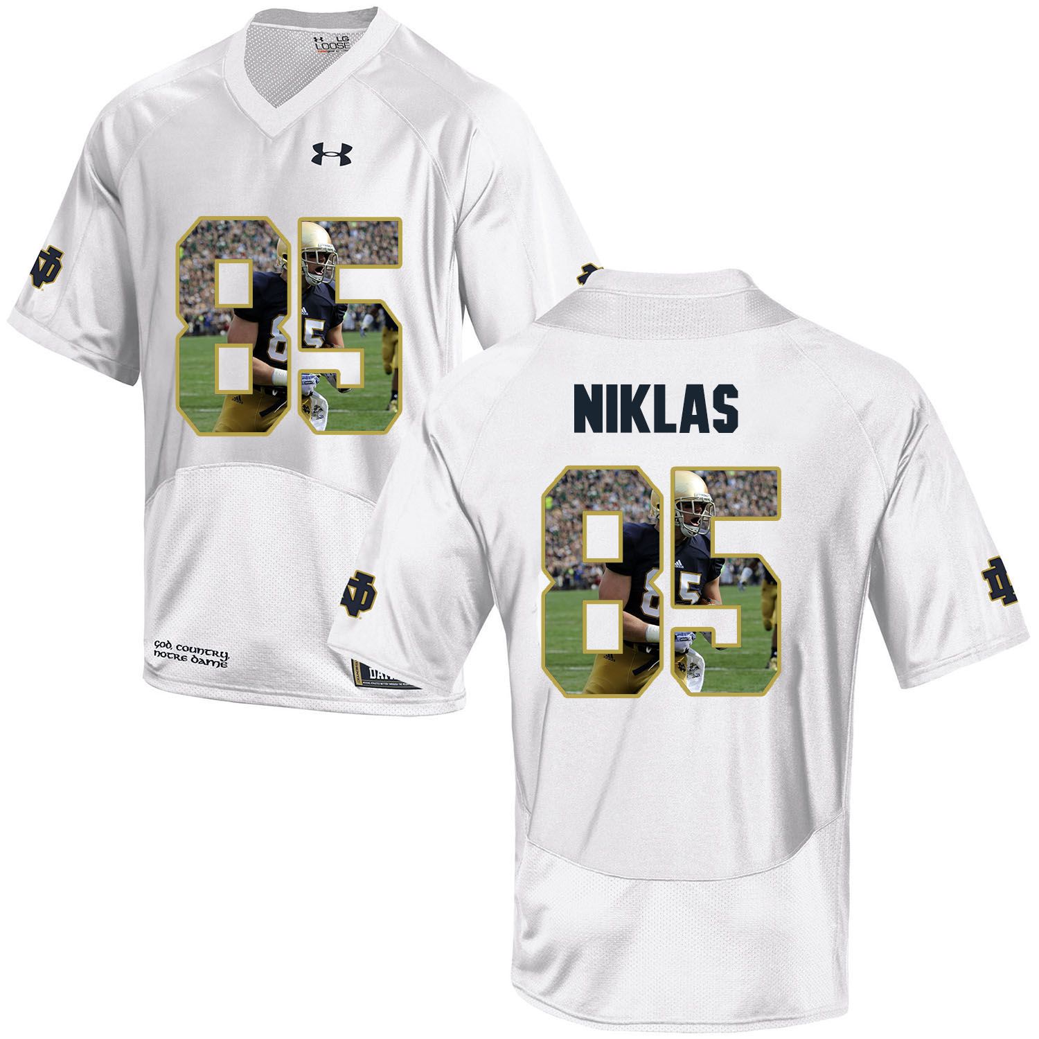 Men Norte Dame Fighting Irish #85 Niklas White Fashion Edition Customized NCAA Jerseys
